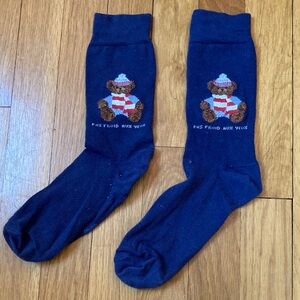 Arthur Navy Blue Socks with Bear Design